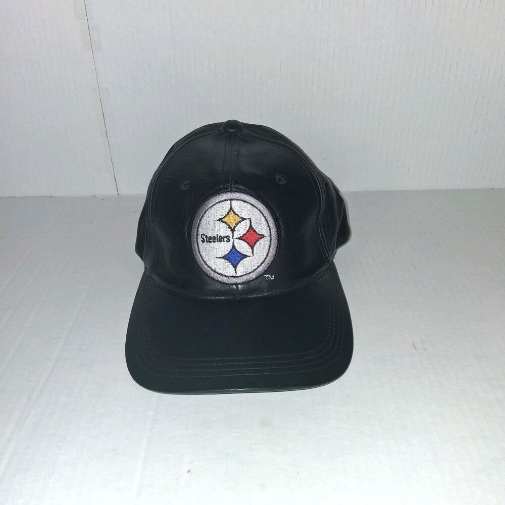 Pittsburgh Steelers Leather Hat Gameday NFL  Vintage Genuine Leather